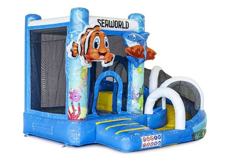 Hüpfburg Mini Seaworld mit Rutsche mieten