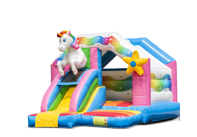 Hüpfburg Slide Combo Einhorn mieten